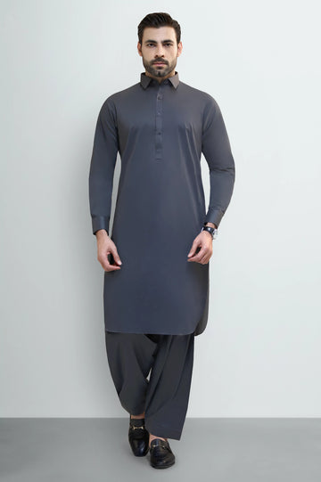 Dark Brown Cotton Shalwar Kameez