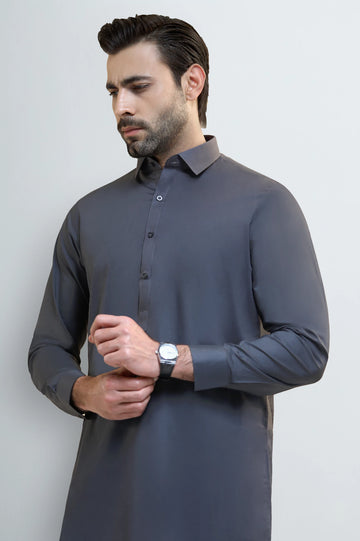 Dark Brown Cotton Shalwar Kameez