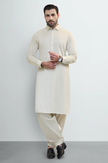 Dark Fawn Cotton Shalwar Kameez