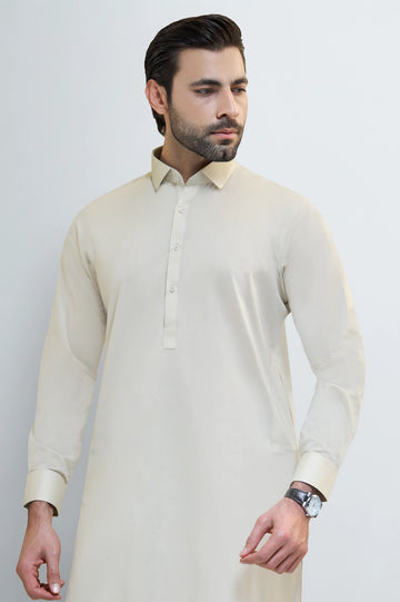 Dark Fawn Cotton Shalwar Kameez