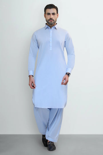 Light Blue Cotton Shalwar Kameez
