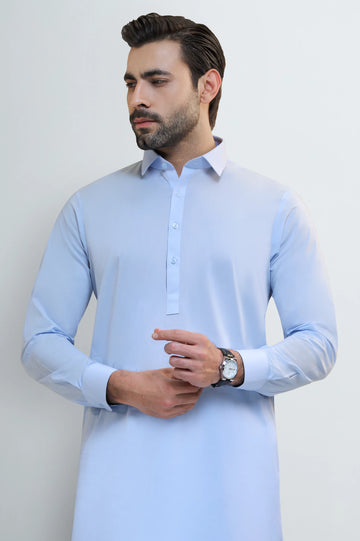 Light Blue Cotton Shalwar Kameez