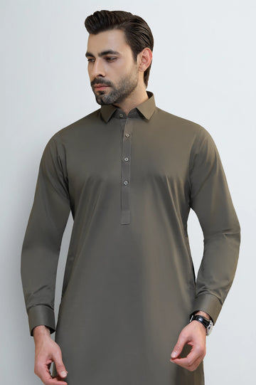 Medium Green Cotton Shalwar Kameez