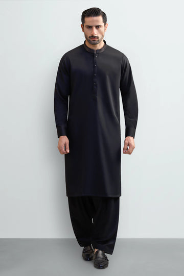 Black Wash & Wear Shalwar Kameez