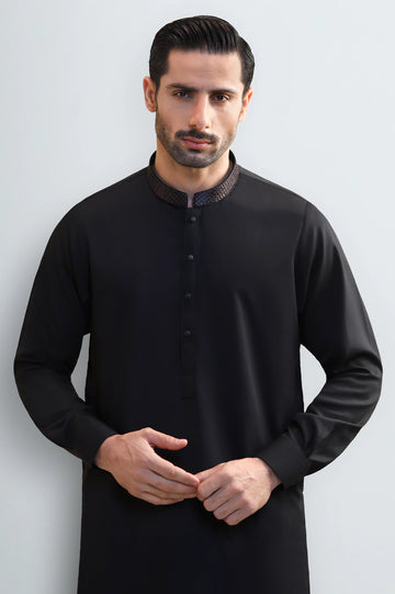 Black Wash & Wear Shalwar Kameez
