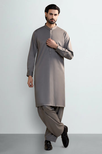Dark Beige Wash & Wear Shalwar Kameez