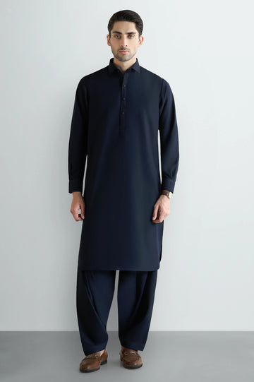 Navy Blue Wash & Wear Shalwar Kameez