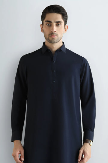 Navy Blue Wash & Wear Shalwar Kameez