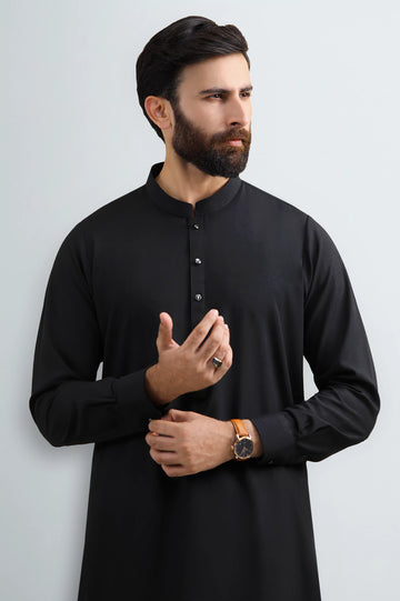 Black Wash & Wear Shalwar Kameez
