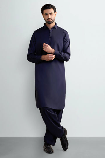 Navy Blue Wash & Wear Shalwar Kameez