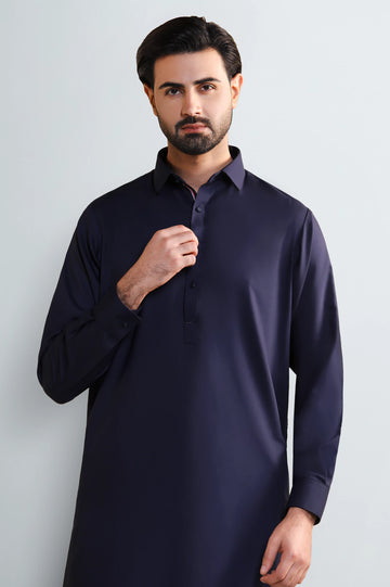 Navy Blue Wash & Wear Shalwar Kameez