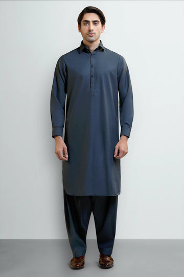 Dark Grey Wash & Wear Shalwar Kameez