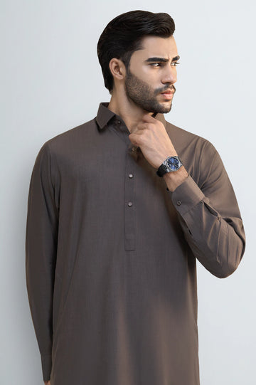 Dark Grey Wash & Wear Shalwar Kameez