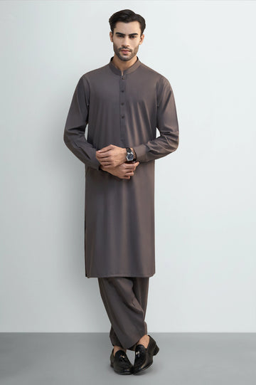 Dark Grey Wash & Wear Shalwar Kameez