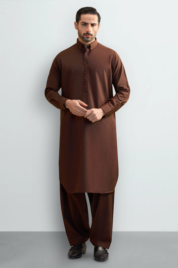 Maroon Wash & Wear Shalwar Kameez