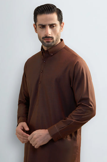Maroon Wash & Wear Shalwar Kameez