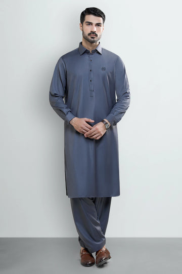 Grey Wash & Wear Shalwar Kameez