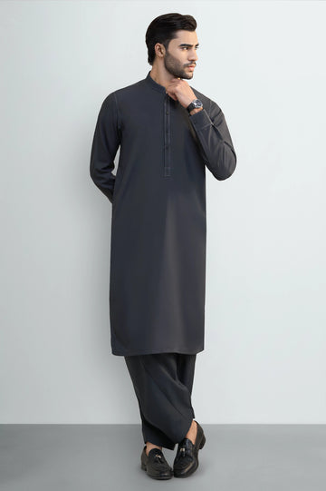 Charcoal Wash & Wear Shalwar Kameez