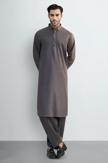 Dark Grey Wash & Wear Shalwar Kameez