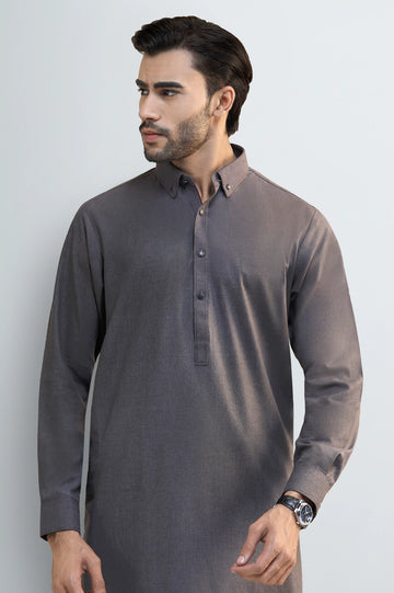 Dark Grey Wash & Wear Shalwar Kameez
