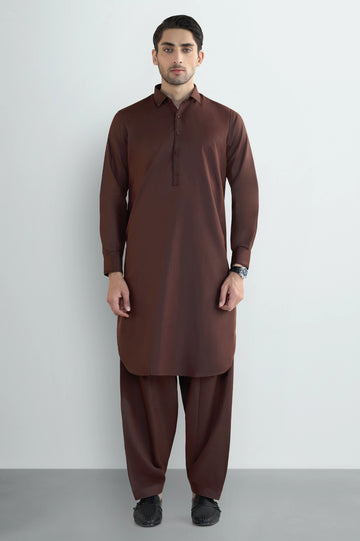 Rust Wash & Wear Shalwar Kameez