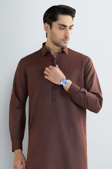 Rust Wash & Wear Shalwar Kameez