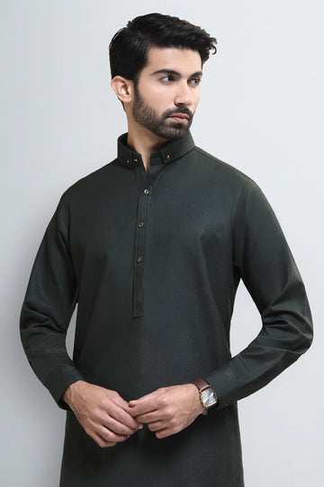 Dark Green Wash & Wear Shalwar Kameez