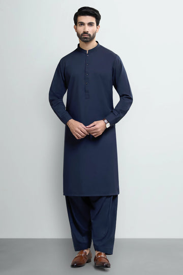 Navy Blue Wash & Wear Shalwar Kameez