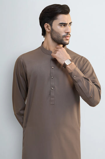 Brown Wash & Wear Shalwar Kameez
