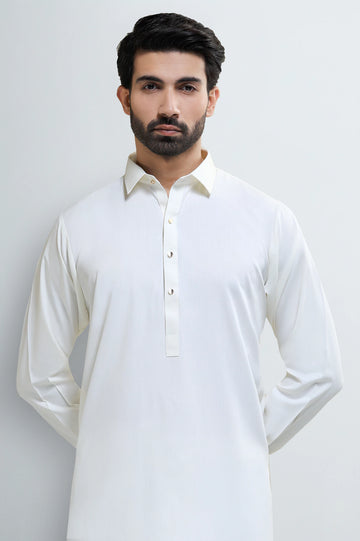 Cream Wash & Wear Shalwar Kameez