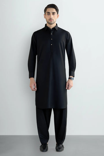 Black Wash & Wear Shalwar Kameez