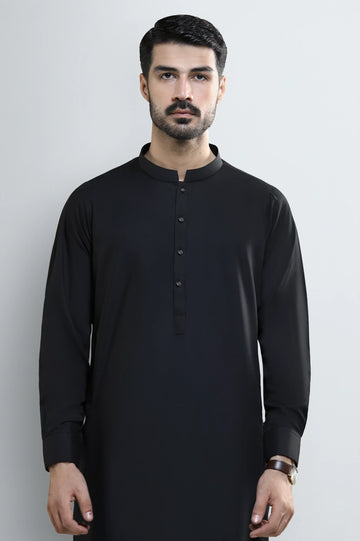 Black Wash & Wear Shalwar Kameez