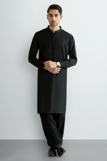 Black Wash & Wear Shalwar Kameez