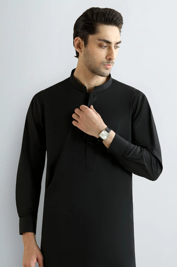 Black Wash & Wear Shalwar Kameez