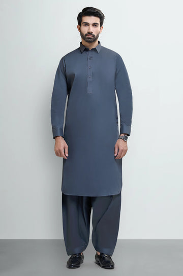 Dark Grey Cotton Shalwar Kameez
