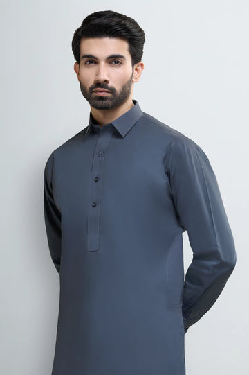 Dark Grey Cotton Shalwar Kameez