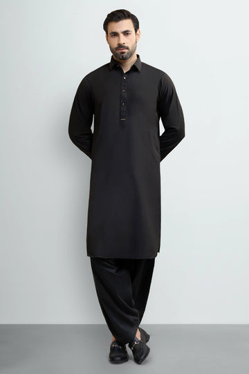 Black Wash & Wear Shalwar Kameez