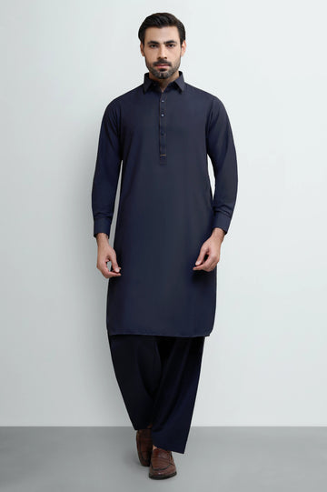 Navy Blue Wash & Wear Shalwar Kameez