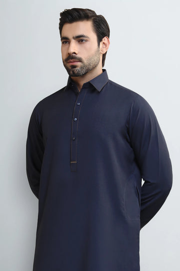 Navy Blue Wash & Wear Shalwar Kameez