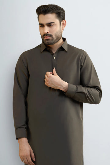 Olive Wash & Wear Shalwar Kameez