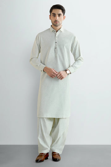 Cream Wash & Wear Shalwar Kameez