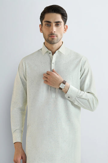 Cream Wash & Wear Shalwar Kameez