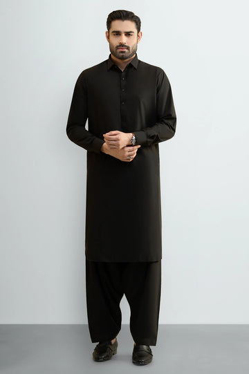 Black Wash & Wear Shalwar Kameez
