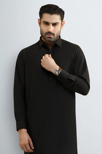 Black Wash & Wear Shalwar Kameez