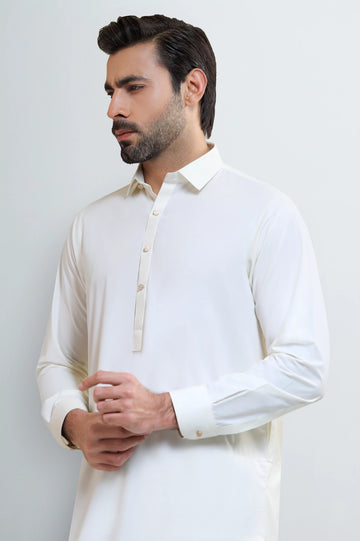 Cream Wash & Wear Shalwar Kameez