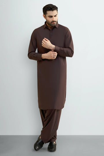 Dark Maroon Wash & Wear Shalwar Kameez