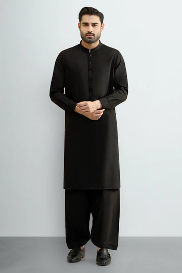 Black Wash & Wear Shalwar Kameez