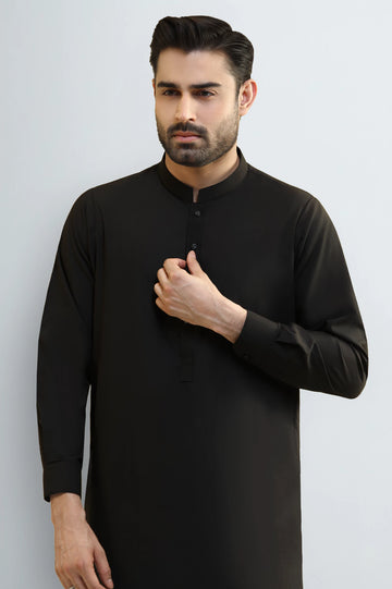 Black Wash & Wear Shalwar Kameez