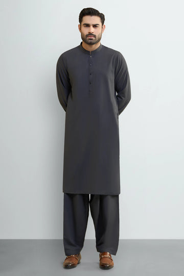 Dark Grey Wash & Wear Shalwar Kameez
