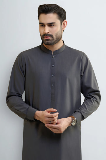 Dark Grey Wash & Wear Shalwar Kameez